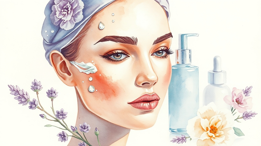 피부 타입별 관리법 (watercolor 스타일)