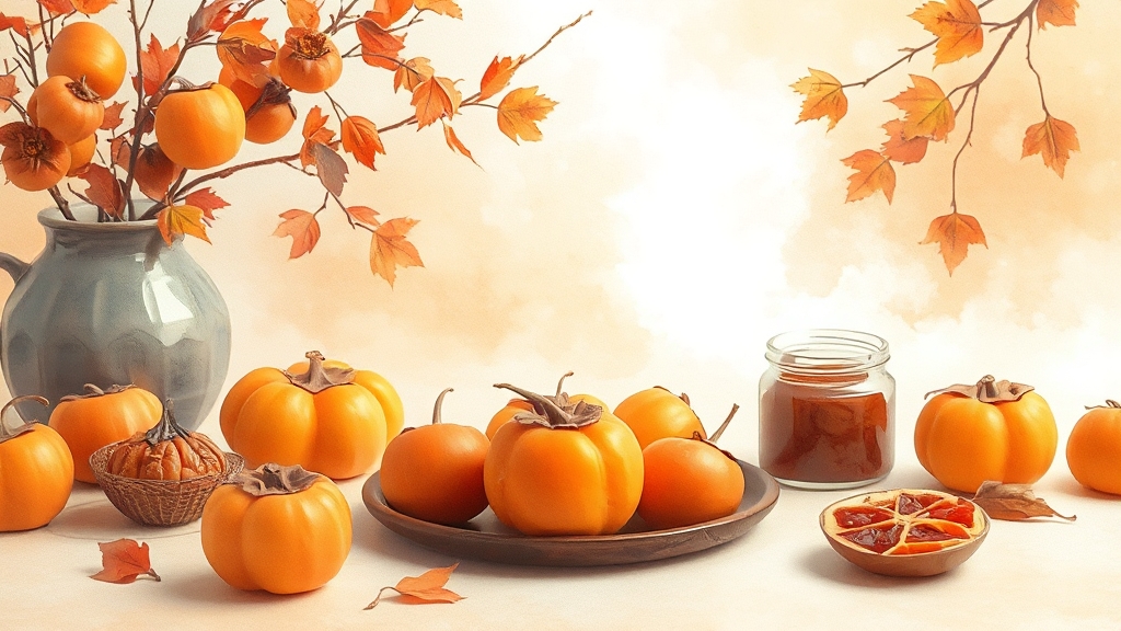 대봉감 활용법 & 섭취 시 주의사항 (watercolor 스타일)