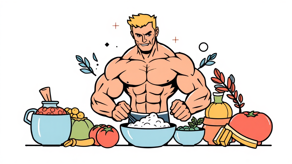 다이어트 중 단백질 섭취량과 최적의 시기 (illustration 스타일)