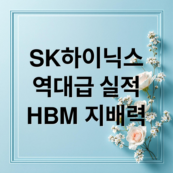 SK하이닉스
역대급 실적
HBM 지배력 (SK 하이닉스 배당금 주가 전망)