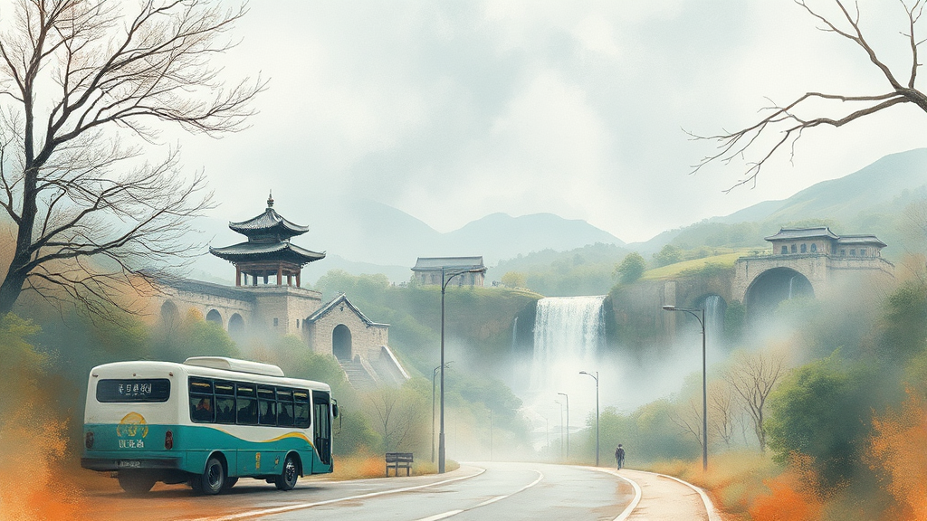 연천 시티투어 버스로 만나는 아름다운 자연과 역사 (watercolor 스타일)