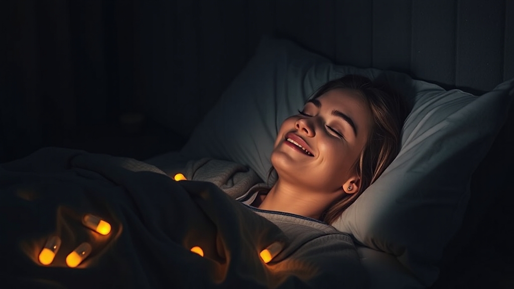 멜라토닌, 어떻게 먹어야 할까? (realistic 스타일)