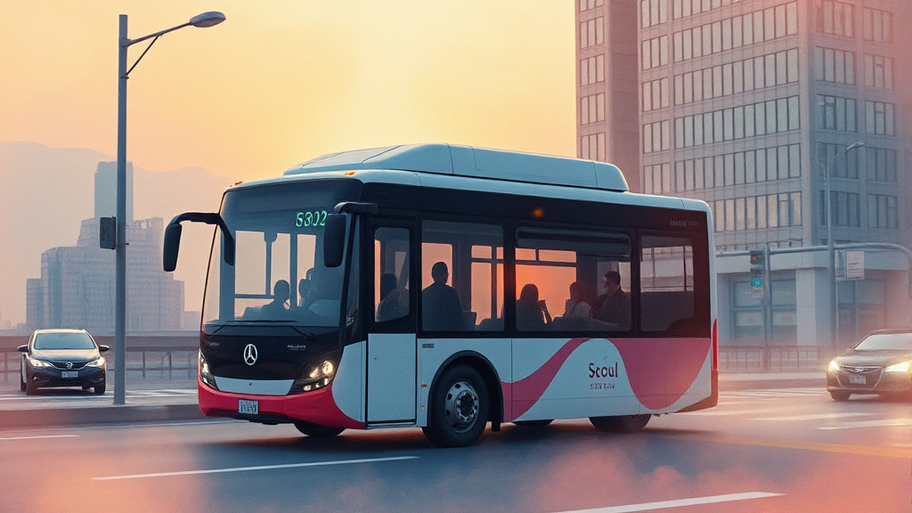 서울시 자율주행버스 운영 및 확대 (watercolor 스타일)