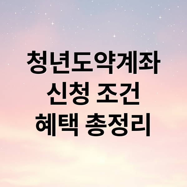청년도약계좌
신청 조건
혜택 총정리 (청년도약계좌 조건 방법)