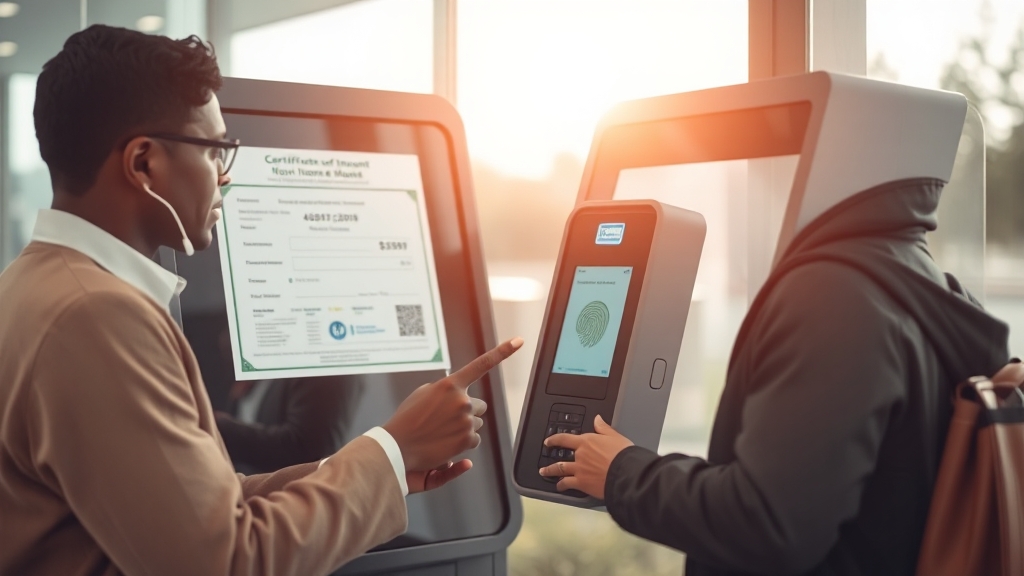 무인민원발급기 이용 방법 (realistic 스타일)