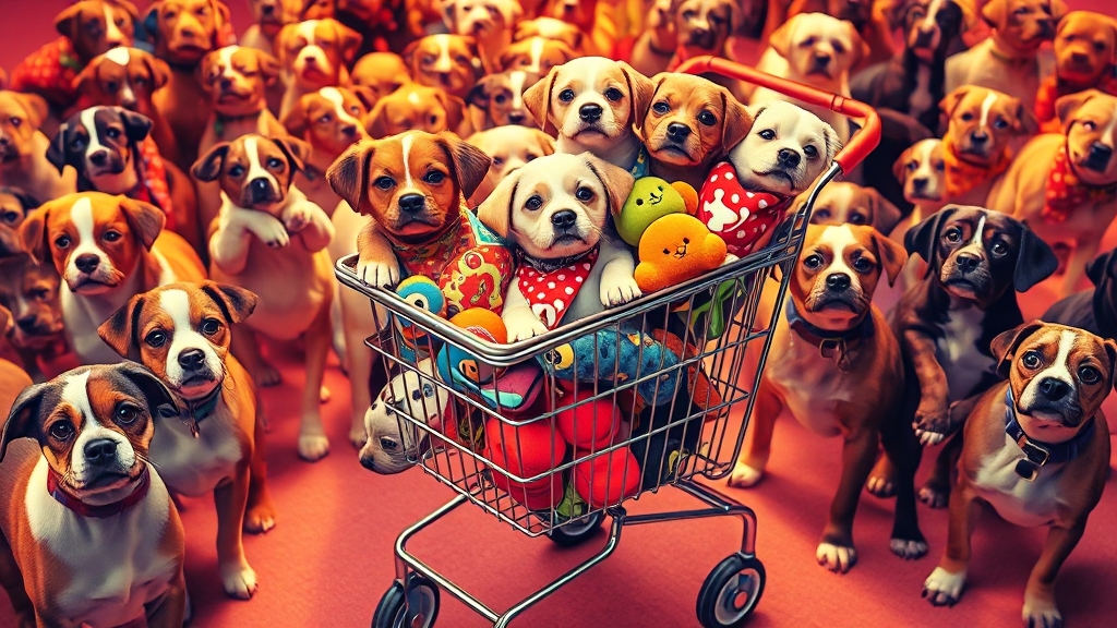 스마트한 용품 & 간식 구매 가이드 (popart 스타일)