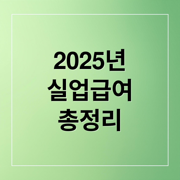 2025년실업급여총정리 (실업급여 조건)