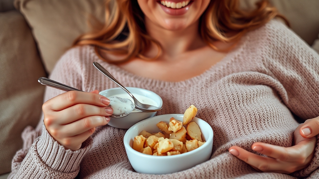 통증 관리와 식사 (realistic 스타일)