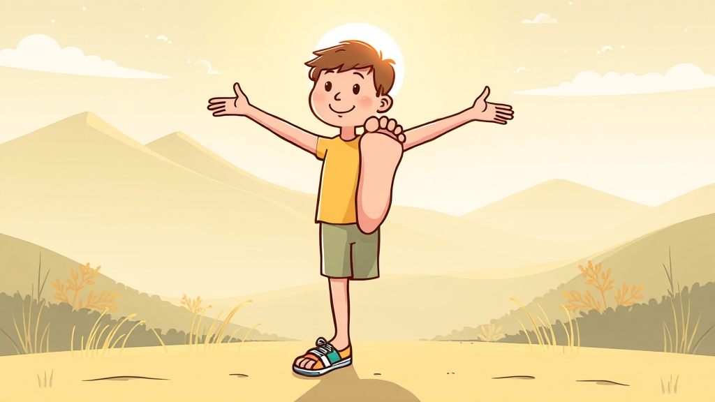 족저근막염 예방 & 관리 (cartoon 스타일)