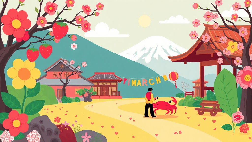 놓치면 후회할 3월의 축제와 이벤트 (cartoon 스타일)