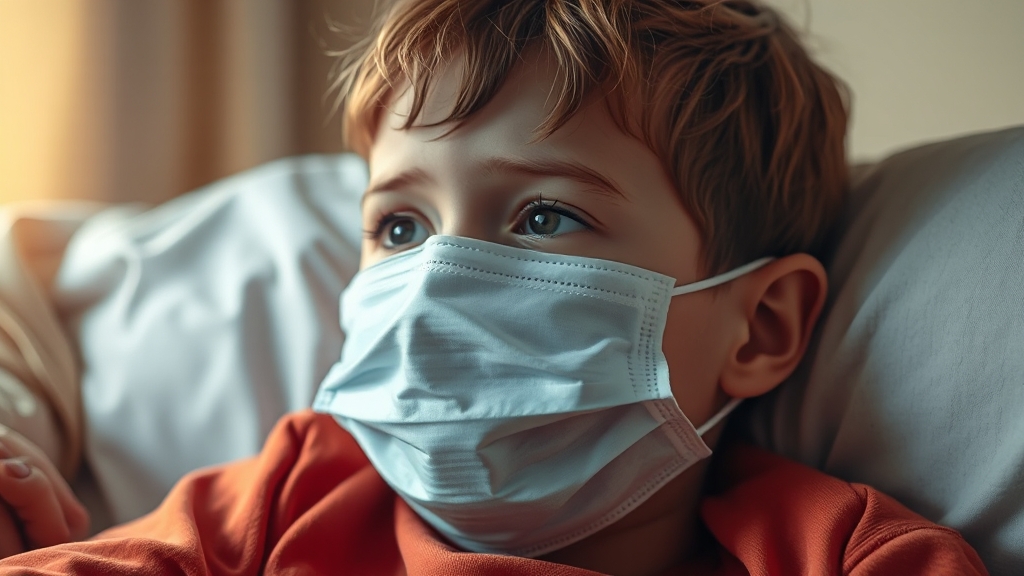 독감 전염 기간: 격리가 중요! (realistic 스타일)