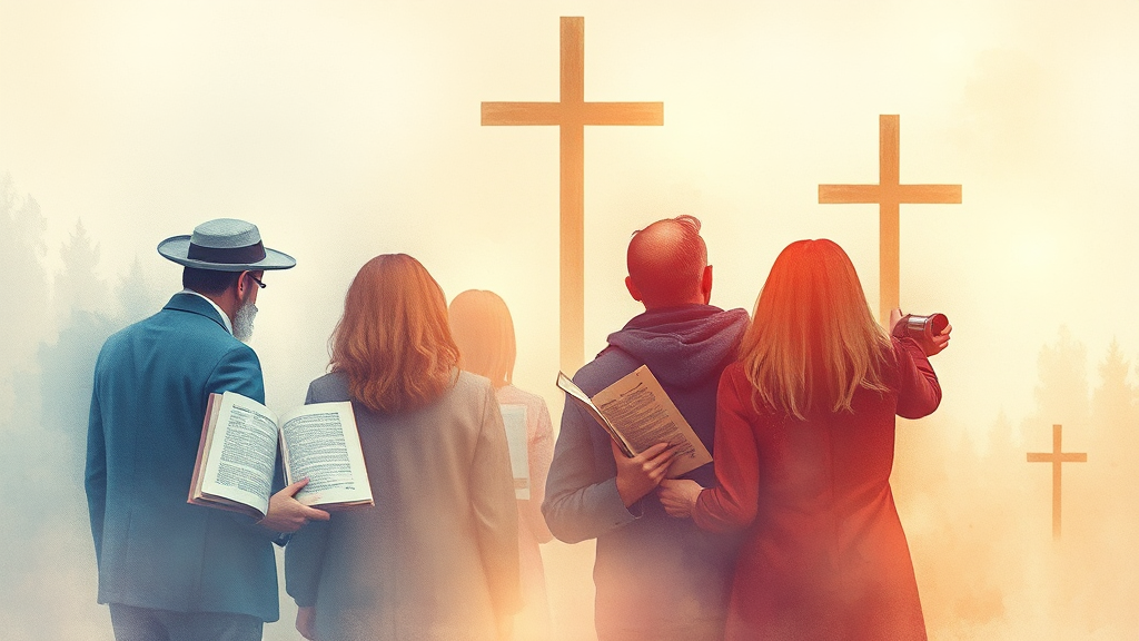 율법의 역할, 종교적 실천의 차이 (watercolor 스타일)