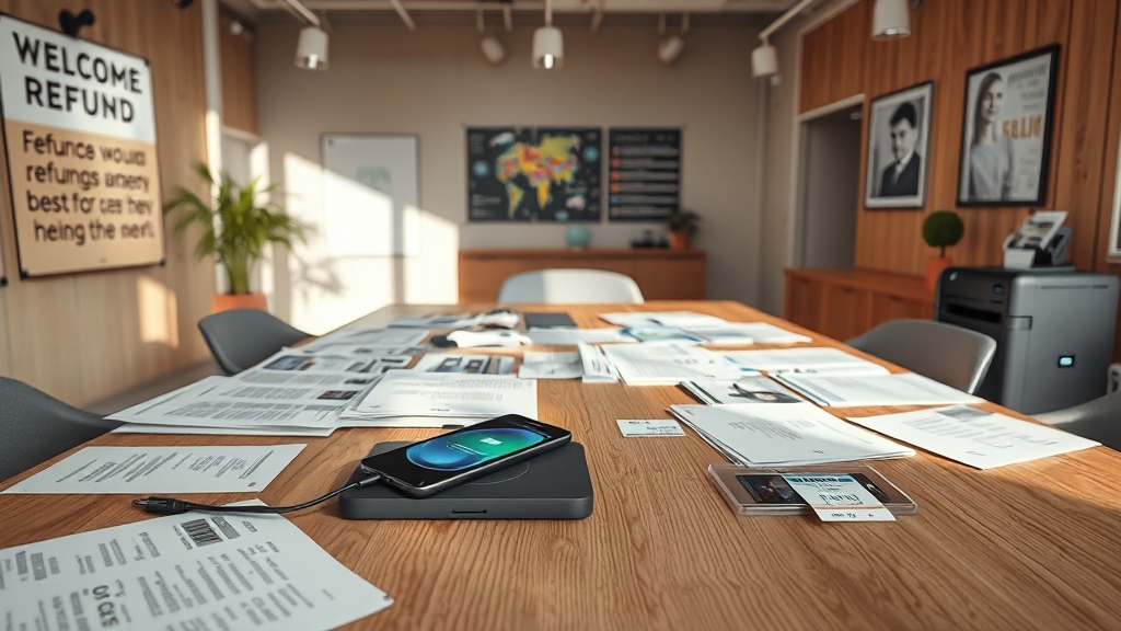 환급 신청 절차 및 필요 서류 (realistic 스타일)