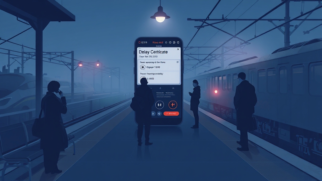 지연 확인 및 증빙 준비 (illustration 스타일)