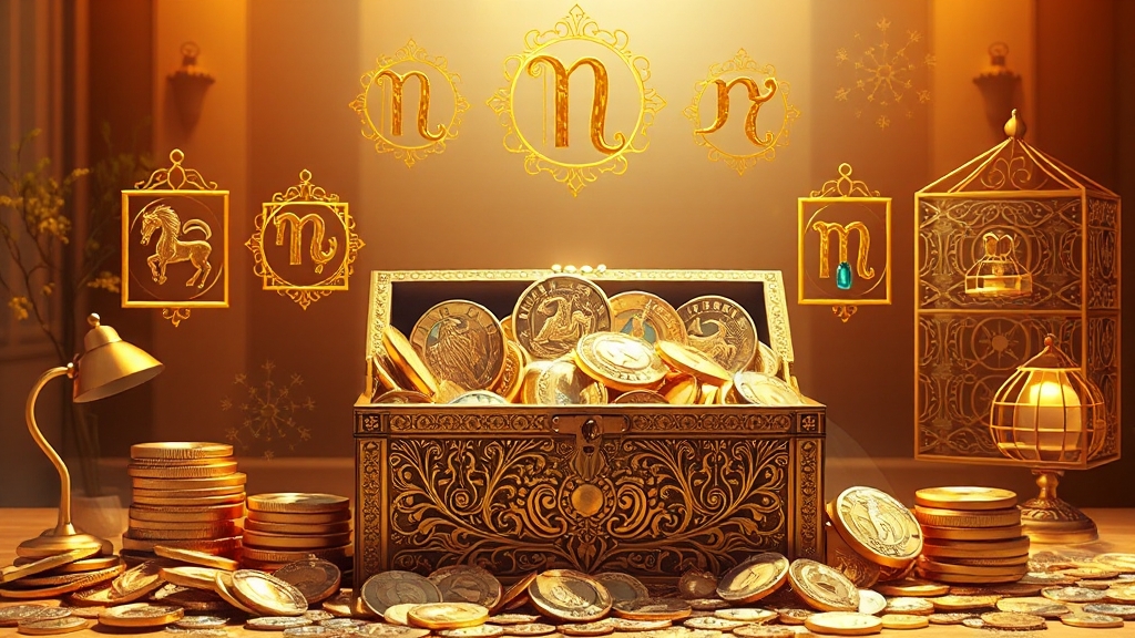 오늘의 재물운: 금전적인 행운 잡기 (realistic 스타일)