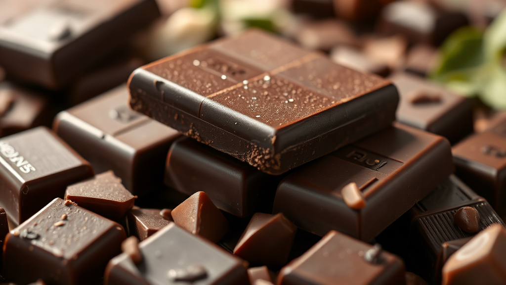 다크 초콜릿의 놀라운 건강 효능 (realistic 스타일)