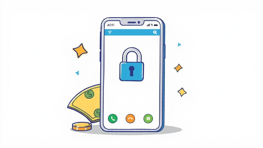 소액결제 차단 설정 및 해제 방법 (cartoon 스타일)