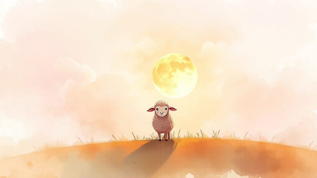 2027년은 정미년, 붉은 양의 해 (watercolor 스타일)