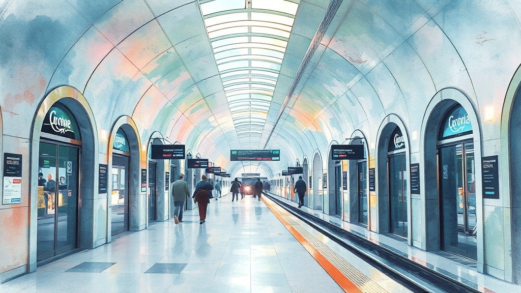 GTX A 노선 환승 정보 (watercolor 스타일)