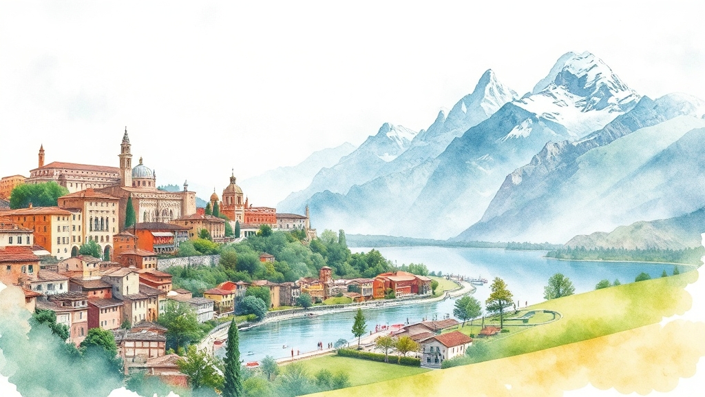 이탈리아 & 스위스 핵심 명소 (watercolor 스타일)