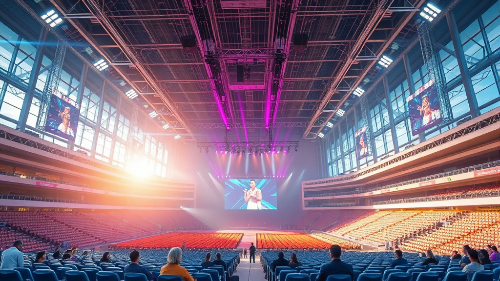 인스파이어 아레나: K팝부터 스포츠까지, 성공적인 행사 개최 비결 (realistic 스타일)