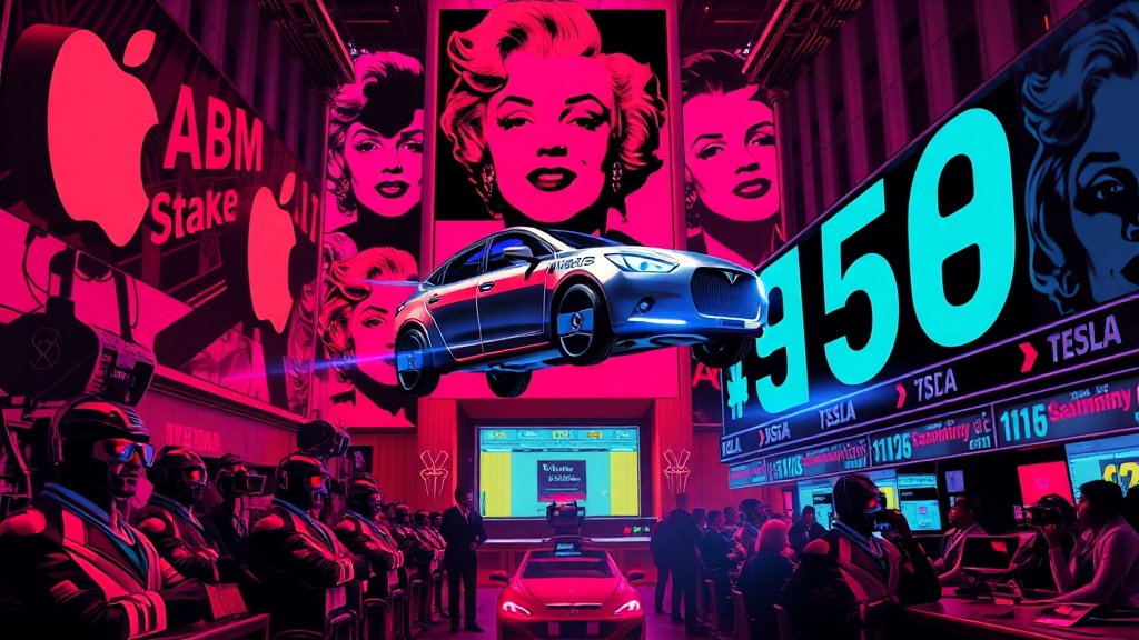 기술주 & AI 기업, 뜨겁다! (popart 스타일)