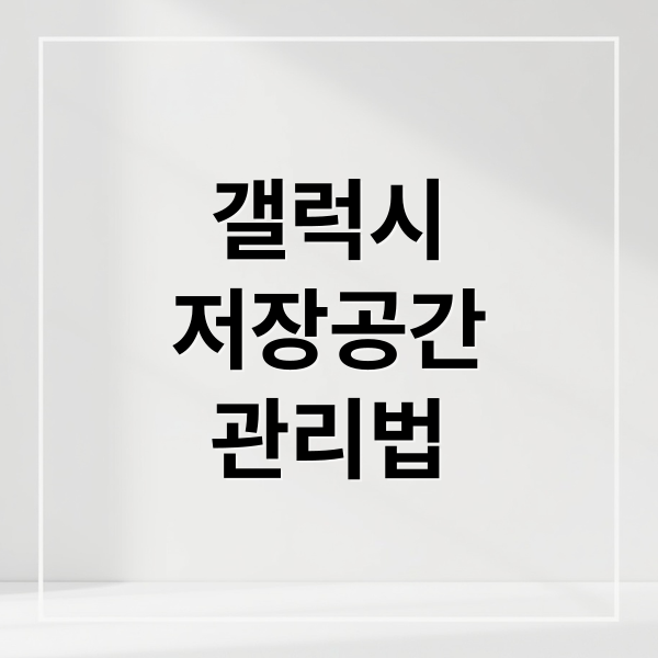 갤럭시
저장공간
관리법 (갤럭시 저장공간 늘리기)