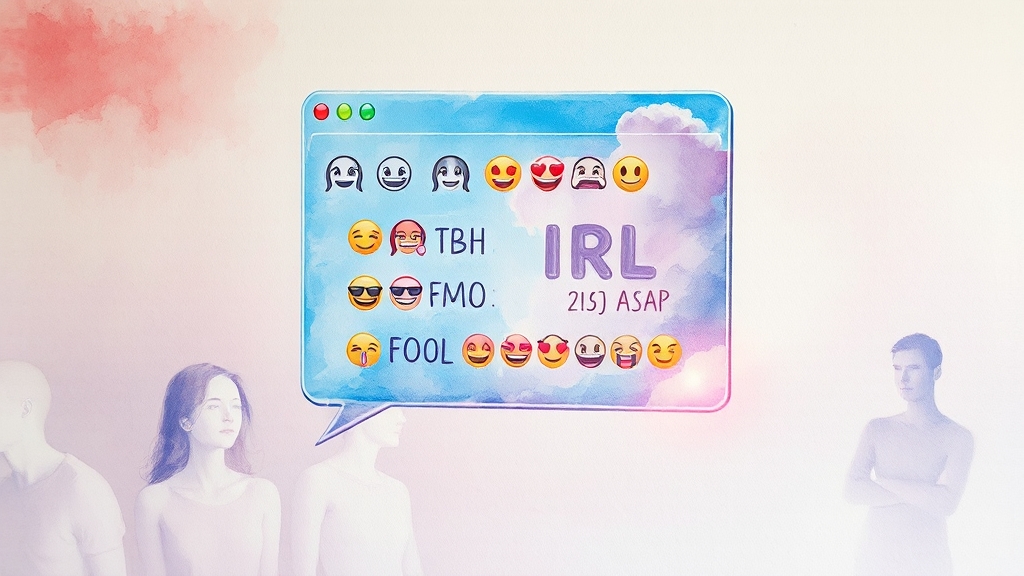 현대 관계, 영어 슬랭으로 더 알아보기 (watercolor 스타일)