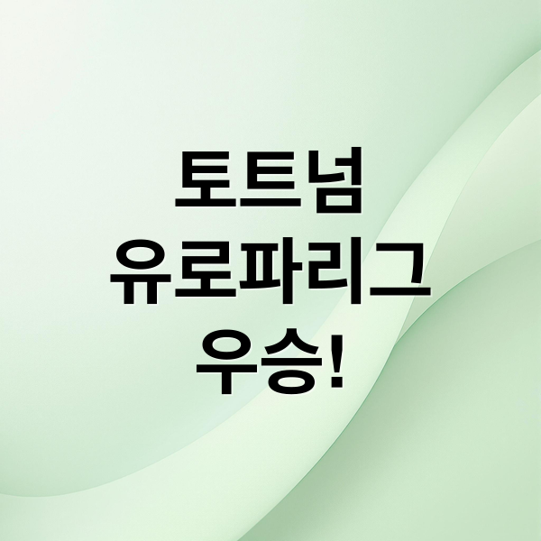 토트넘
유로파리그
우승! (손흥민, 2024 - 25 유로파리그 토트넘 우승)