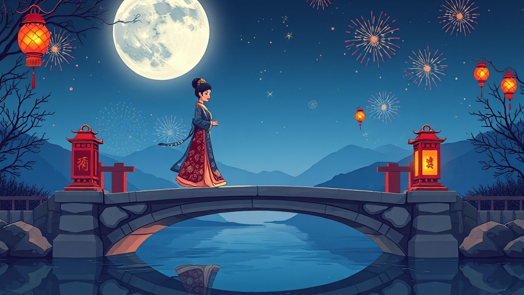 야간개장 분위기와 포토 스팟 (cartoon 스타일)