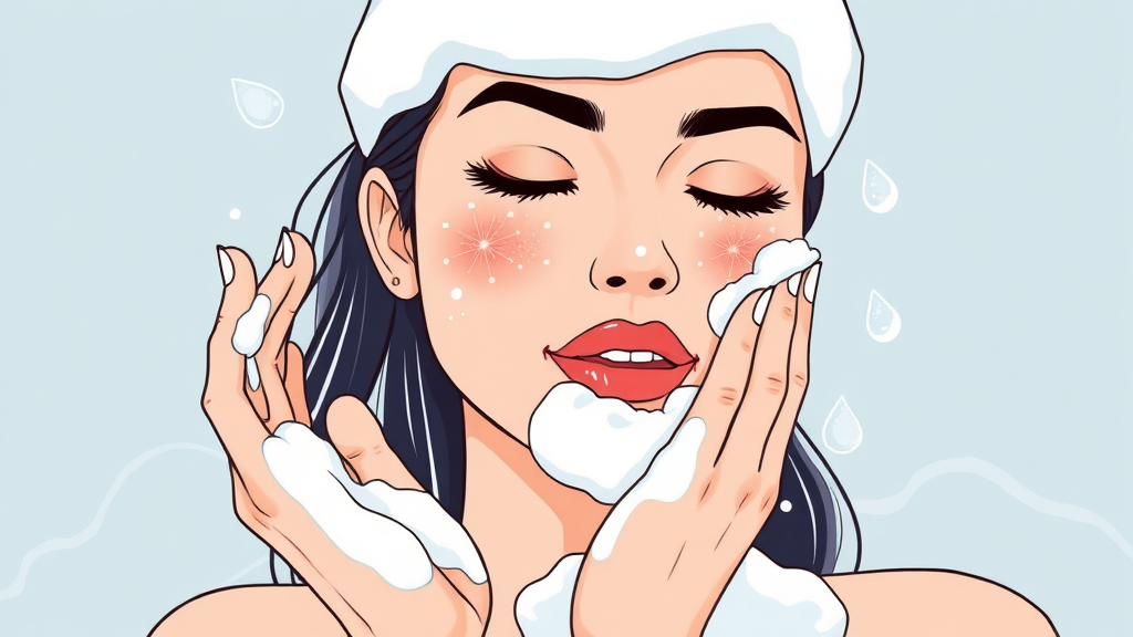 깨끗한 피부를 위한 올바른 세안 습관 (illustration 스타일)