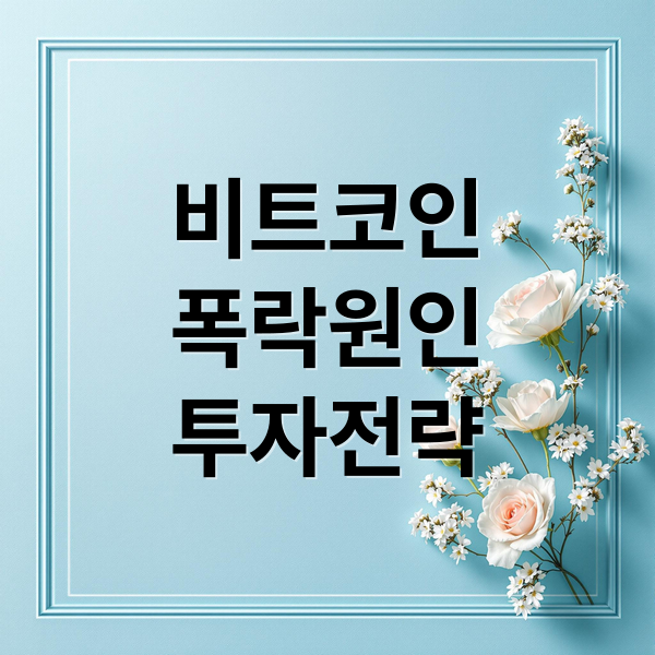 비트코인
폭락원인
투자전략 (비트코인 하락이유 가상화폐 투자해야하나 매도해야 하나 현명한 투자 전략은?)