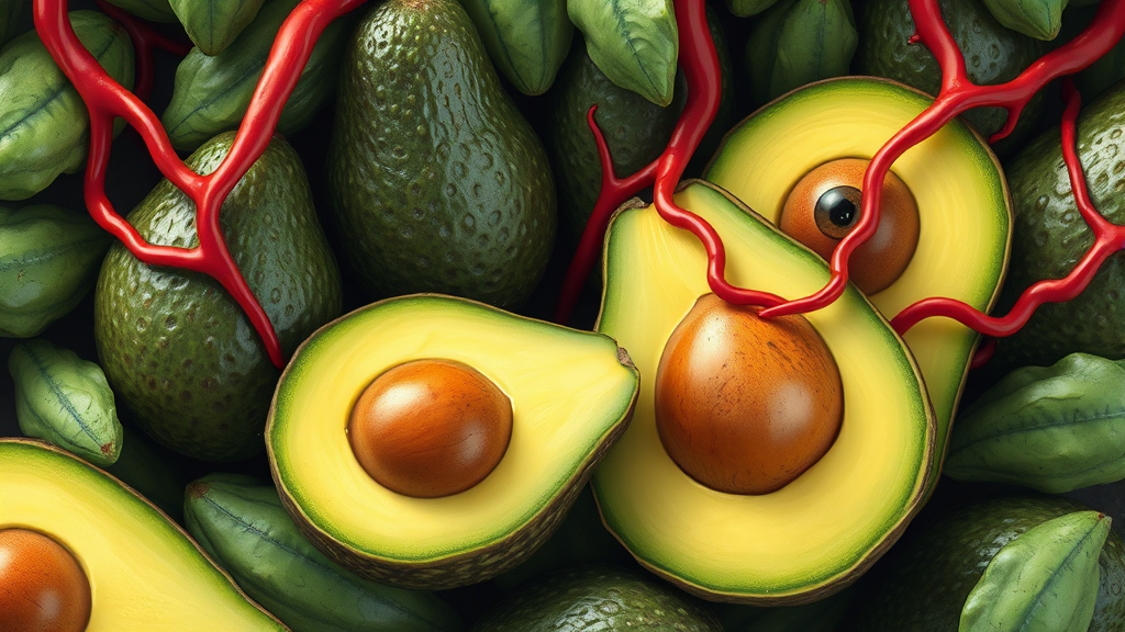 아보카도의 놀라운 효능과 숨겨진 부작용 (realistic 스타일)