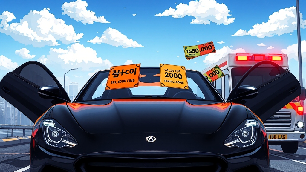 불법주차 과태료 및 포상금 (illustration 스타일)