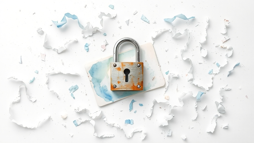 통장과 개인 정보 보호 (watercolor 스타일)