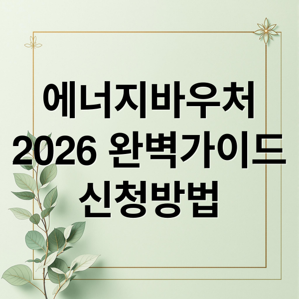 에너지바우처
2026 완벽가이드
신청방법 (2026 에너지바우처 잔액 조회 및 사용법: 겨울 난방비 차감 안 될 때 해결팁)