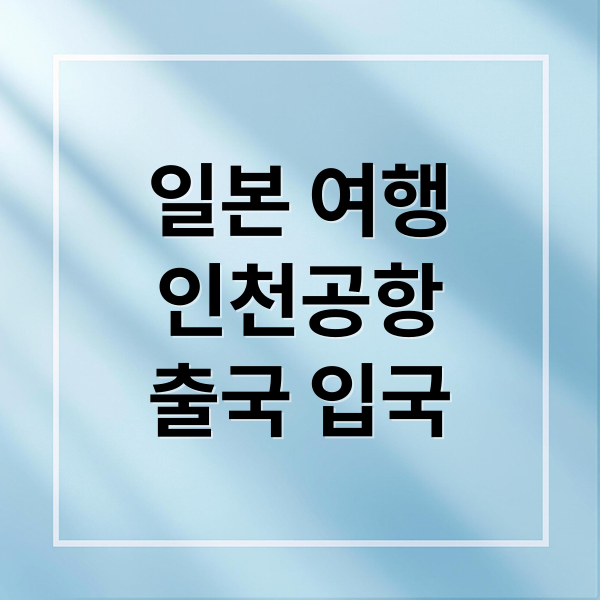 일본 여행
인천공항
출국 입국 (일본 입국 절차 인천공항)