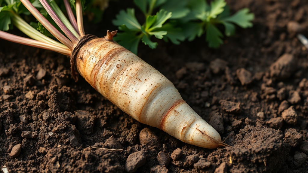 마의 주요 효능 알아보기 (realistic 스타일)