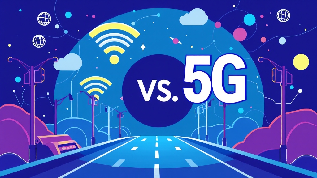 Wi-Fi vs 5G, 무엇을 고를까? (illustration 스타일)