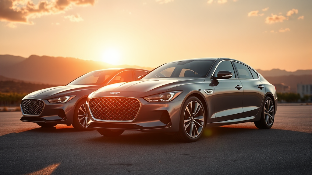 제네시스 세단 라인업 (realistic 스타일)