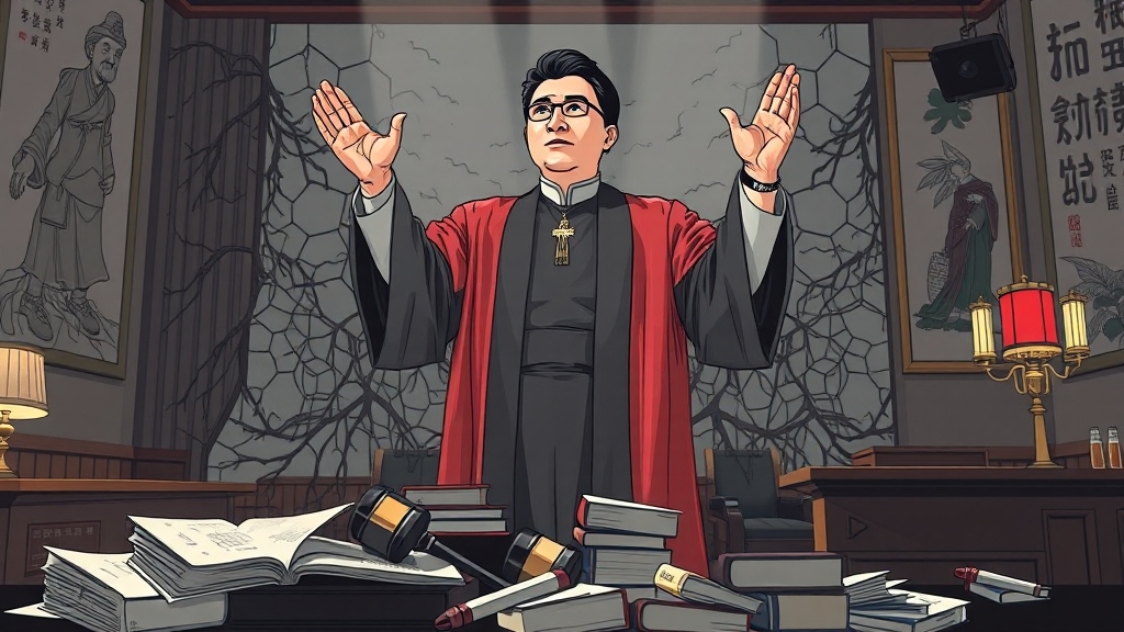 윤석열 대통령의 대응 (illustration 스타일)