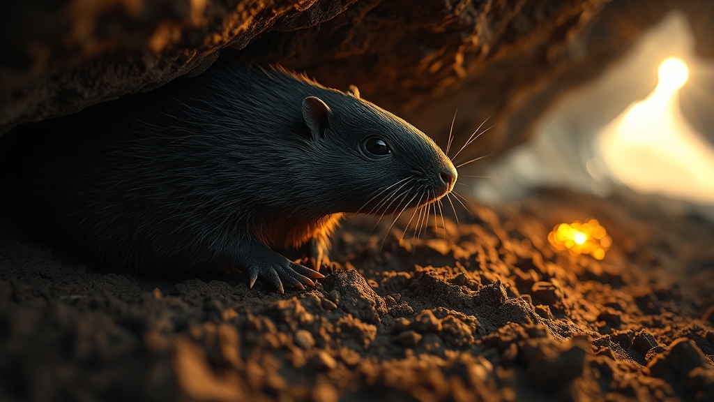 두더지 꿈의 상징 (realistic 스타일)