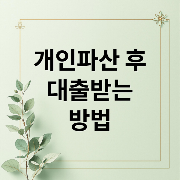 개인파산 후
대출받는
방법 (개인파산 후 대출)