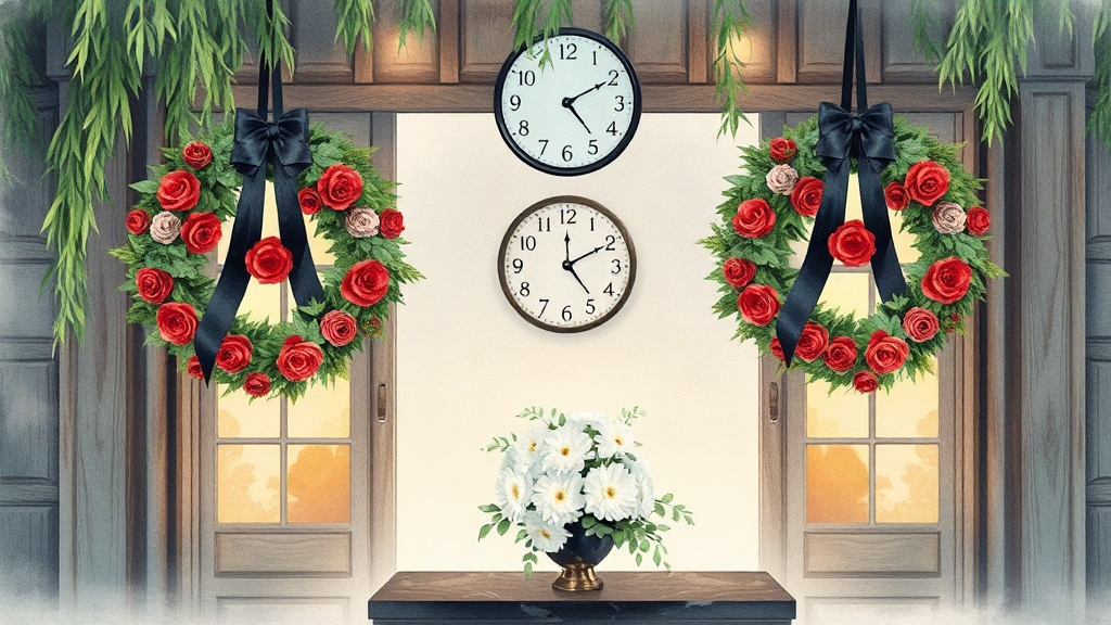 장례식장 화환 추가 정보 (watercolor 스타일)