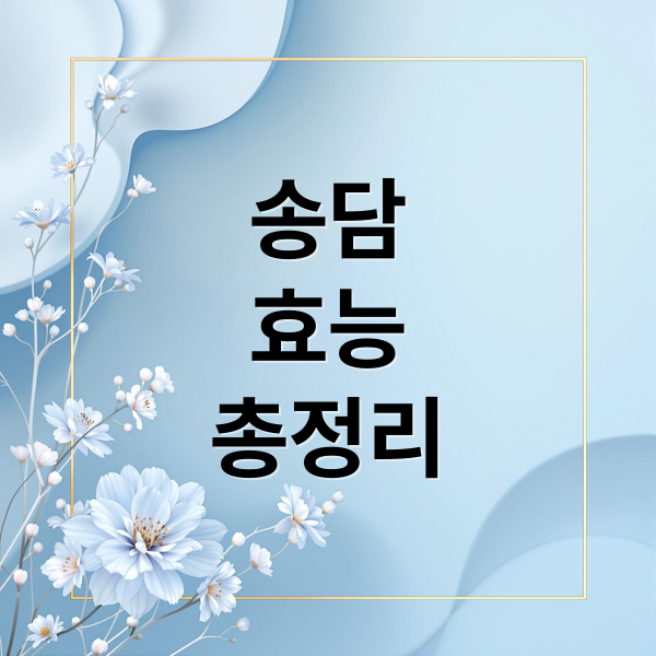 송담
효능
총정리 (송담 효능 부작용)