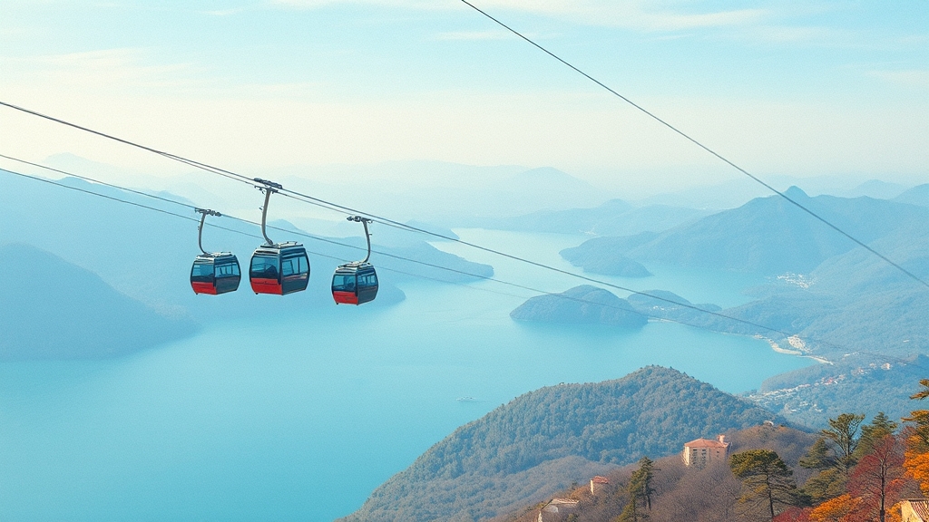 청풍호 케이블카 & 모노레일 (watercolor 스타일)