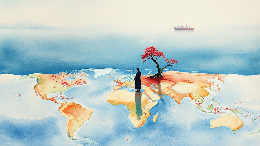 해외 주요 사건 및 국제 관계 변화 (watercolor 스타일)