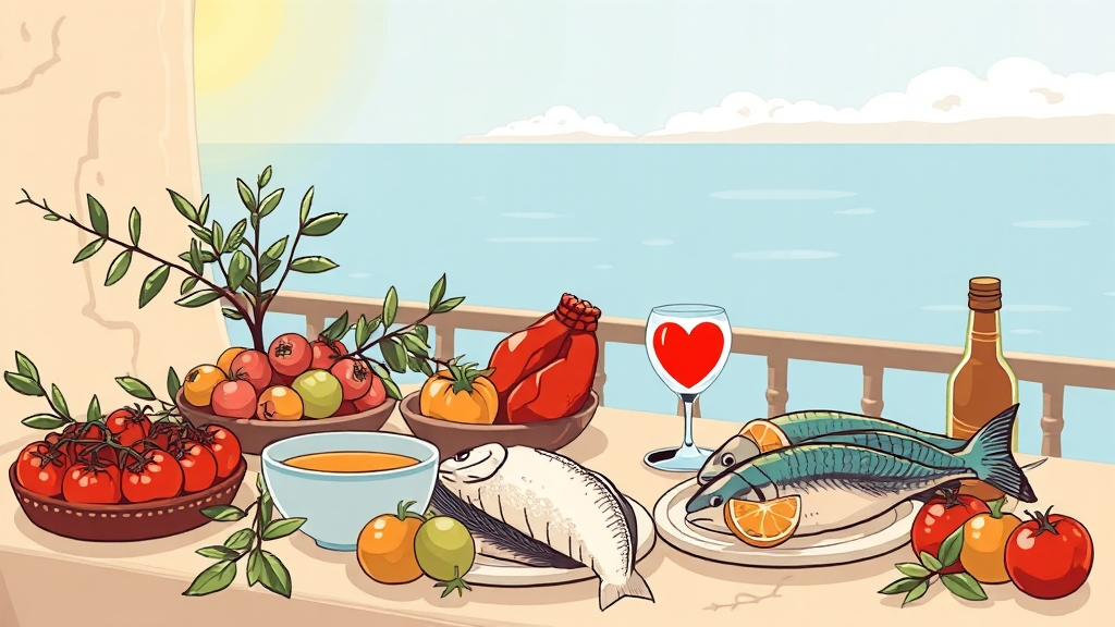 지중해 식단의 놀라운 효과 (illustration 스타일)