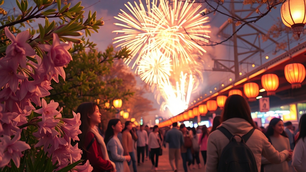 계절별 축제 일정 (realistic 스타일)