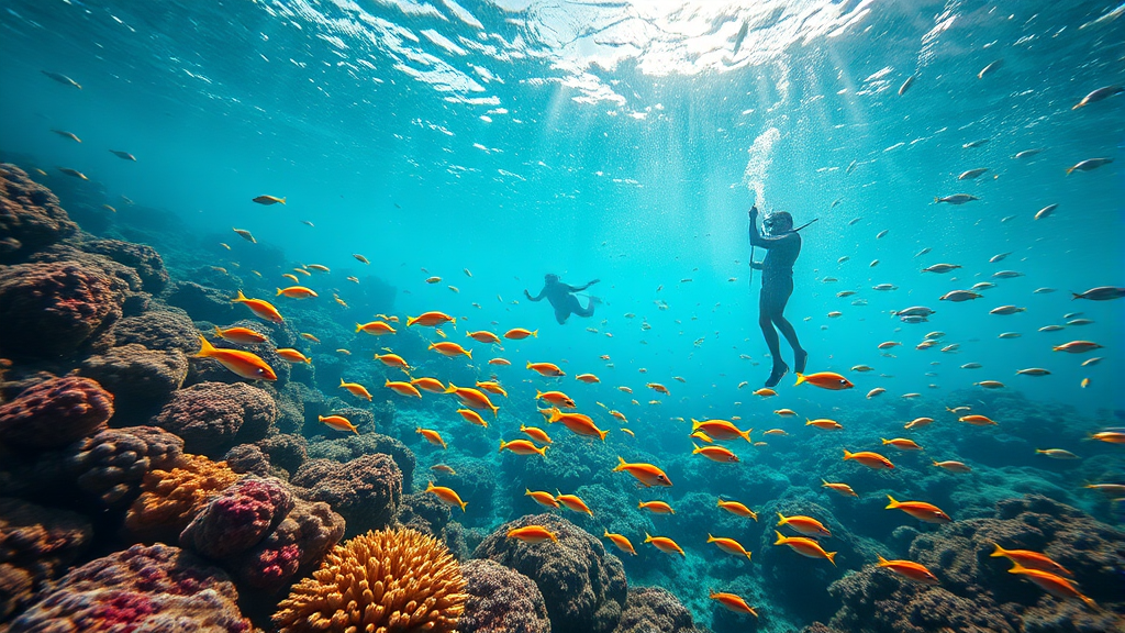 마나도 그랜드 룰리 리조트 완벽 가이드 7 다이빙 및 해양 액티비티 (realistic 스타일)